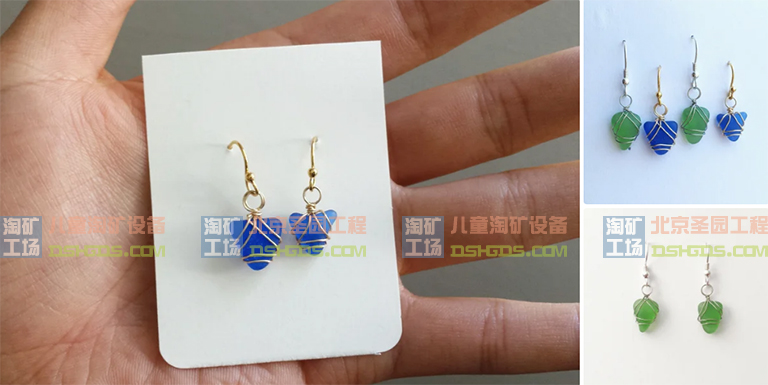 淘礦工場DIY編織線海玻璃耳環(huán)教程分享